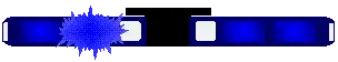 Two blue rectangular shapes with white centers are side by side. The one on the left has a textured, spiky blue burst extending from its center, while the one on the right has smooth blue gradients within its white center.